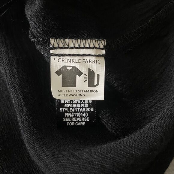 HYFVE Blouse Sleeveless Faux Leather Sheer Studded Open Back Womens M Black Tan - Picture 10 of 12